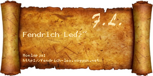 Fendrich Leó névjegykártya